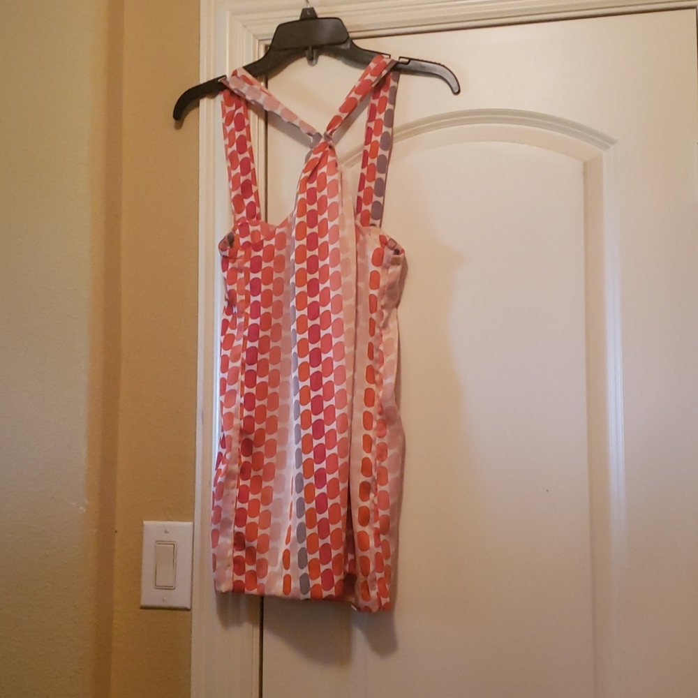 Pink and Orange Patterned Halter Top